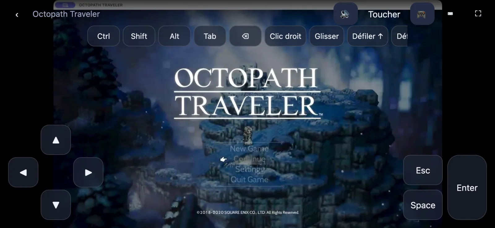Octopath Traveler sur un Mac, joué depuis un téléphone